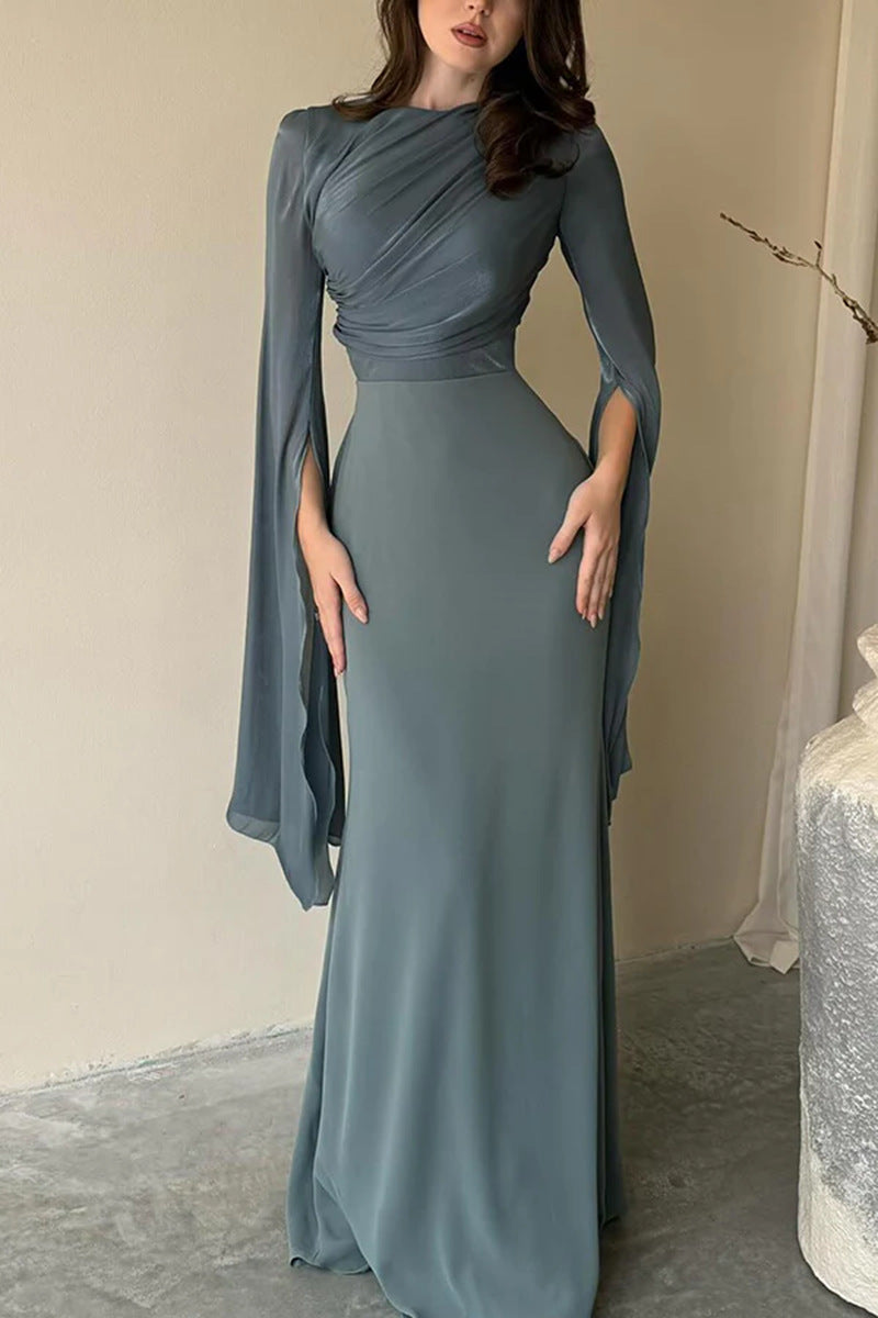 Fashion Temperament Crew Neck Slim Fit Dress