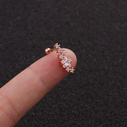 Creative Leaves Ear Studs Twist Ball Stainless Steel Ear Bone Nail