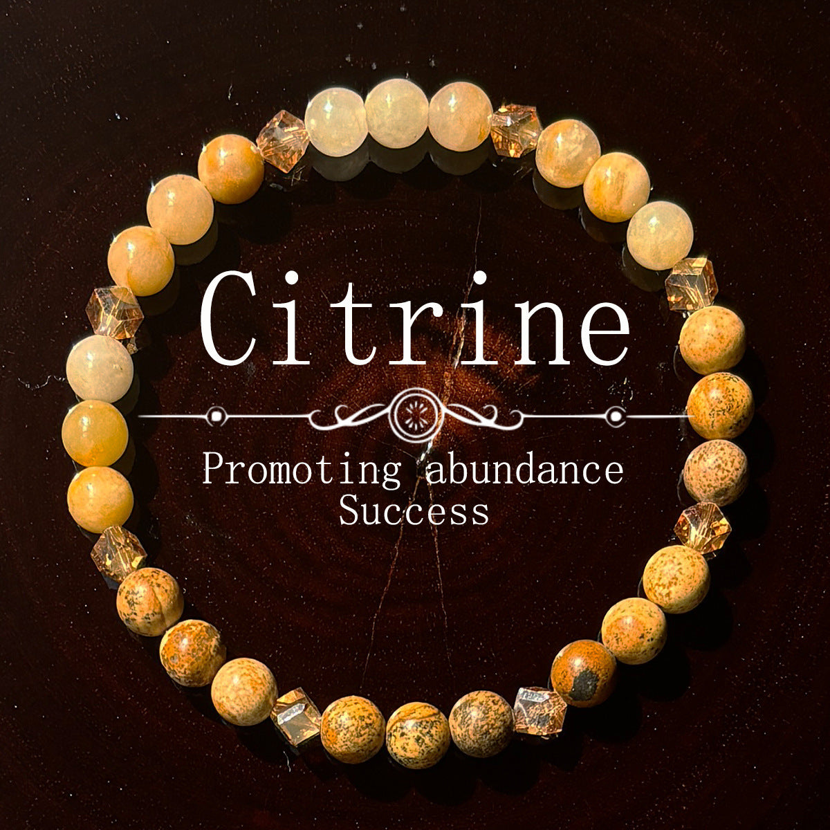 Handmade Map Stone Citrine Beaded Bracelet