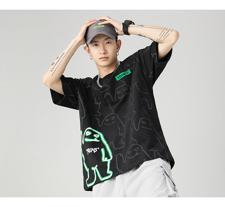 Bear Print Short-Sleeved Shirt