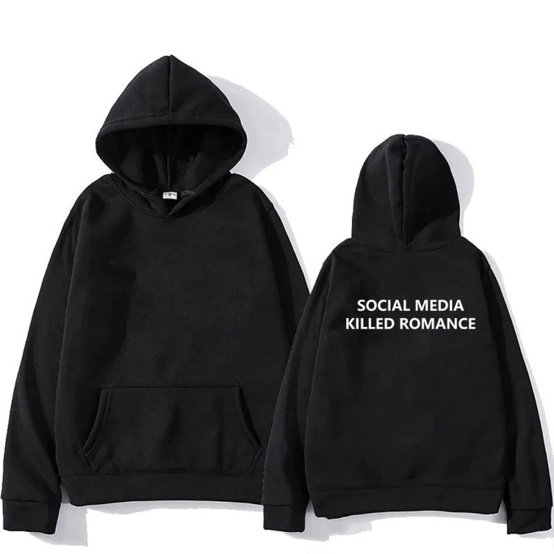 Spring Letter Pattern Printed Hoodie Long Sleeve Casual Coat Top