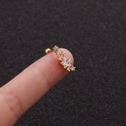 Creative Leaves Ear Studs Twist Ball Stainless Steel Ear Bone Nail