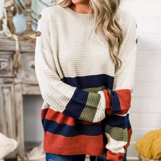 Underneath Half-turtleneck Contrasting Sweater For Women